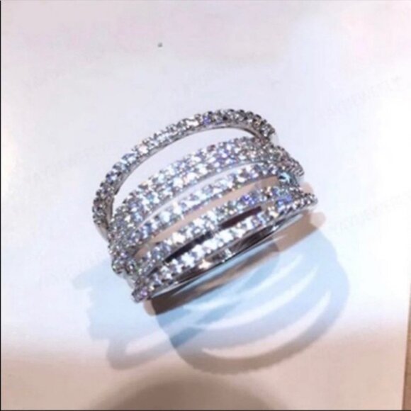 NEW 6.4 CT 925 STERLING SILVER DIAMOND RING, CUTE RING, SHINY RING. - Picture 2 of 7